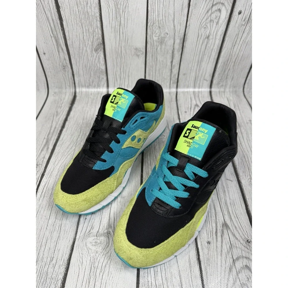 Saucony Shadow 6000 Split Black Lime Green Teal Men's Size 9.5 S70751-1